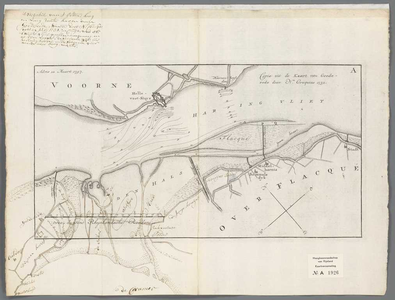 A-1926 [Kaart van het Haringvliet nabij Middelharnis en Sommelsdijk, met ontwerp voor de verlening van d..., 1757