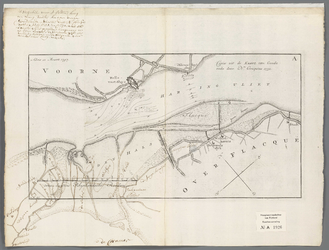 A-1926 [Kaart van het Haringvliet nabij Middelharnis en Sommelsdijk, met ontwerp voor de verlening van d..., 1757