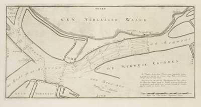 A-1929 [Kaart van de Merwede bij Dordrecht wegens de verzanding van de rivier ter hoogte van Dordrecht e..., 1761