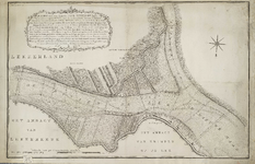 A-1936 Kaart van een gedeelte der rivier de Lek bij en omtrent Krimpen, met de wederzijdsche oevers en d..., 1779