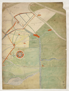 A-1942 [Kaart van het verloop van de Rijn tussen Utrecht en Oudshoorn, met ontwerp voor twee slaperdijken], circa 1523