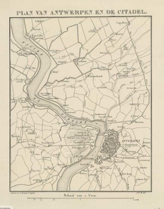 A-2005 Plan van Antwerpen en de citadel, circa 1830