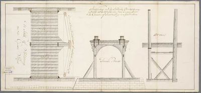A-2027 Afteekening van de staande bints, armey en valle, tot de dubbelde val brugge over de Grooten of S..., 1776