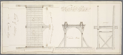 A-2050 Afteekening van de staande bints, armeij en valle tot de dubbelde val brugge over de Groote Sluij..., 1776