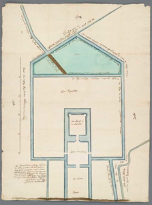 A-2057 [Plattegrond van de hofstede Endegeest en het omliggende terrein], 1704