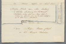A-2140 Buijtenplaets van heer Anthony d'Ailly, afteekening van het versogte schuijten huijs, aan den Rij..., 1749
