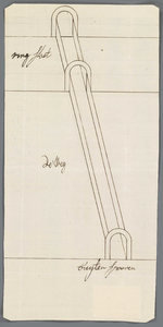 A-2152 [Lengteprofiel van een duiker tussen een vijver en het Zuider Buiten Spaarne onder Haarlem], 1753