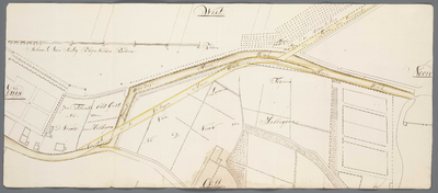 A-2169 Copy kaart waar op afgeteekent concept verleggen van de Heereweg int oost endt van Hillegom, 1758