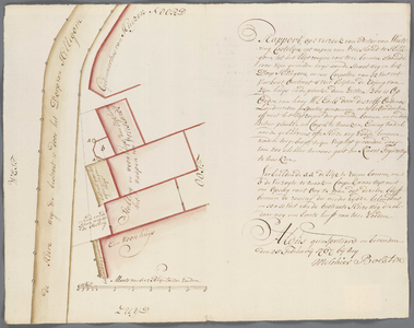 A-2202 Kaart en rapport van een gedaene inspectie op het versoek van Pieter v. Weetering casteleijn int ..., 1767