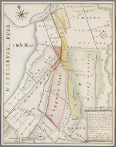 A-2314 Kaart gecopiëerd uijt de groote kaart van Rhijnland waarop een gedeelte van de groote Haerlemmer,..., 1770