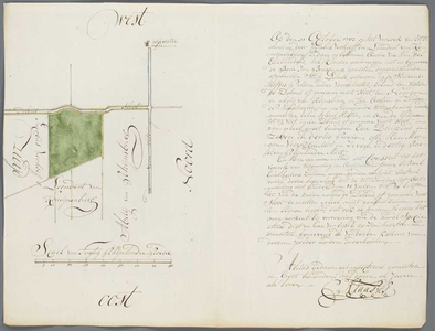 A-2327 Meeting en caertering van zekere stuk lands geleegen in de Steevenshofjes polder onder Voorschote..., 1787
