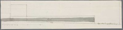 A-2349 [Bovenaanzicht van een speelhuisje, sloot en schutting langs de Heereweg onder Zoeterwoude], 1792