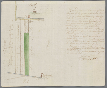 A-2393 Kaert van een stuks lands tot het verzoek van uitaerding door Gijsbert Toornvliet geleegen in de ..., 1800