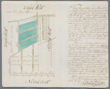 A-2399 Meeting en caerteering van zeker stuks lands van Leendert van Konijnenburg, geleegen in de Steven..., 1802