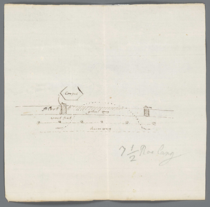 A-2423 [Kaart van een afgedamde sloot langs de Hoge Rijndijk onder Zoeterwoude], 1806