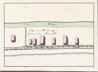 A-2434 [Kaart van een huis en erf gelegen langs de Hoge Rijndijk in Valkenburg], 1808