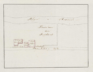 A-2442 [Kaart van erf met opstallen langs de Hoge Rijndijk onder Valkenburg], 1808