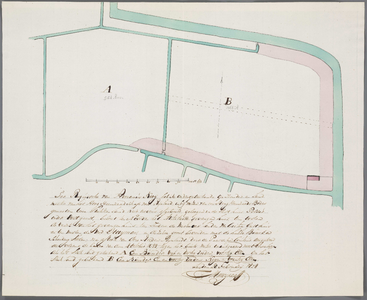 A-2530 [Kaart van te ontgronden land in de Pesthuispolder onder Oegstgeest], 1828