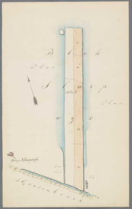 A-2613 [Kaart van te vervenen percelen land in het blok Sluipwijk van de polder Reeuwijk], 1855