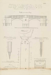 A-2634 Schetsteekening van de nieuwgemaakte brug en open gracht aan de noordzijde van het Rokin, ter aan..., 1851
