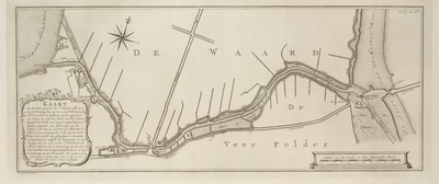 A-2653 Kaart van het water, genaamd het Vuyl Rak, van het Pennings Veer af tot in het Noorder Spaarne; Z..., 1772
