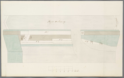 A-2702 [Bovenaanzicht van een doorgebroken kade van de Veenderpolder onder Esselijkerwoude], 1835