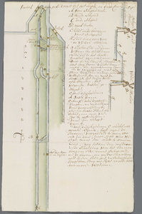 A-2720 Kaart tot het eerste en derde concept [met weergave van de vijzel- en schepradmolens staande lan..., 1763