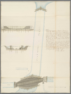 A-2729 Teekening aanduidende de Situatie der Duiker in de Elsbroeker-polder; met de Dammen tot droogmaki..., 1840