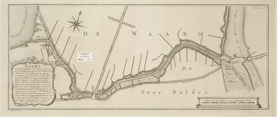 A-2736 Kaart van het water, genaamd het Vuyl Rak, van het Pennings Veer af tot in het Noorder Spaarne; Z..., 1772