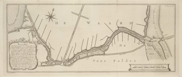 A-2738 Kaart van het water, genaamd het Vuyl Rak, van het Pennings Veer af tot in het Noorder Spaarne; Z..., 1772