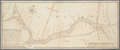 A-2741 Kaart, van het water genaamt Vuylrak, van het Pennings Veer tot het Noorder Sparen, zijnde op de..., 1772