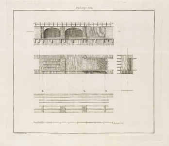A-2792 [Zij- en bovenaanzichten van geprojecteerde bruggen bij de nieuwe uitwatering te Katwijk aan Zee], 1804