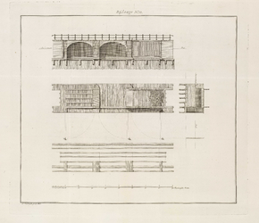 A-2792 [Zij- en bovenaanzichten van geprojecteerde bruggen bij de nieuwe uitwatering te Katwijk aan Zee], 1804