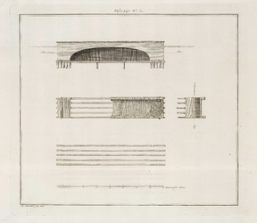 A-2793 [Zij- en bovenaanzichten van geprojecteerde bruggen bij de nieuwe uitwatering te Katwijk aan Zee], 1804