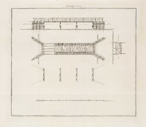 A-2794 [Zij- en bovenaanzichten van geprojecteerde brug bij de nieuwe uitwatering te Katwijk aan Zee], 1804