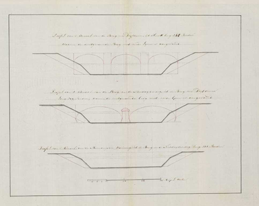 A-2807 Profil van 't kanaal van de Brug met Drijfdeuren, tot Sluis S ; Profil van 't kanaal van de Brug ..., 1809