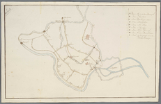 A-2820 [Kaart van Oegstgeest met omliggende boezemwateren], circa 1830
