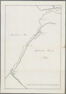 A-2825 [Kaart met weergave van de kade en stenen oeverbermen van de Rietwijkeroorderpolder langs het Haa..., 1811