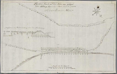A-2832 Figurative Kaart van den Acker weg, geleegen onder oostdorp, tegens de sleet van de groote Haarle..., 1738