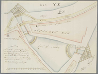 A-2852 Kaart van de Schut of Colk sluijsen aan het IJe en Spaaren tot Spaarendam, waar op het Concept le..., circa 1775