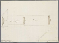 A-2892 [Bovenaanzicht van de tot schutsluis te verbouwen sluis en brug in de Westvaart onder Hazerswoude], 1784