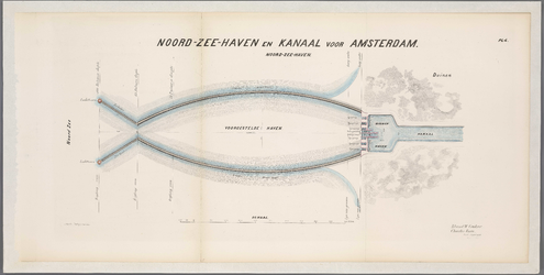 A-2909 Noord-Zee-haven en kanaal voor Amsterdam : Noord-Zee-haven, 1853