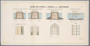 A-2910 Noord-Zee-haven en kanaal voor Amsterdam : doorsnede van het noorder havenhoofd : doorsnede van h..., 1853