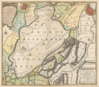 A-3200 Afbeeldinge van Rhynlands waterstaat ten opzigte van 't vergrooten der Haarlemmer of Leydse Meer ..., 1740