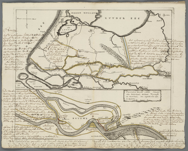 A-3244 Figurative kaart vande situatie van Gelderland, Holland, Uytrecht en Over Yzel, ten regarde van z..., 1753