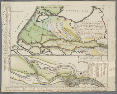 A-3245 Figurative kaart vande situatie van Gelderland, Holland, Uytrecht en Over Yzel, ten regarde van z..., 1747