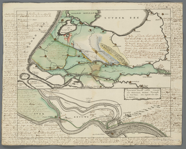A-3246 Figurative kaart vande situatie van Gelderland, Holland, Uytrecht en Over Yzel, ten regarde van z..., 1753
