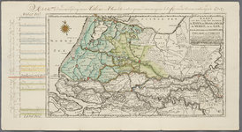 A-3354 Kaart van den loop der rivieren de Rhyn, de Maas, de Waal, de Merwe, en de Lek, door de provincie..., 1749