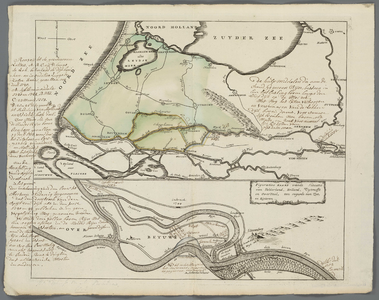A-3423 Figurative kaart vande situatie van Gelderland, Holland, Uytrecht en Over Yzel, ten regarde van z..., 1753