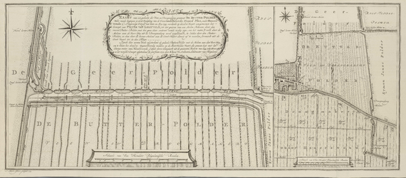 A-3572 Kaart van een gedeelte der veen en droogmakery genaamt de Butter-polder, welke meede begrepen is ..., 1773
